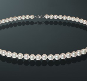 Ожерелье из жемчуга Акойя мб700-40з: белый морской жемчуг, золото 585°