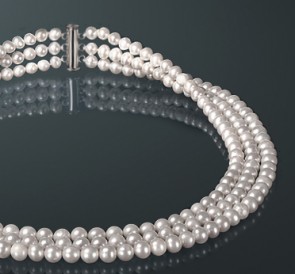Ожерелье из жемчуга б065в40бтр: белый пресноводный жемчуг, ювелирный сплав