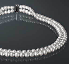 Ожерелье из жемчуга б075в40бдв: белый пресноводный жемчуг, ювелирный сплав